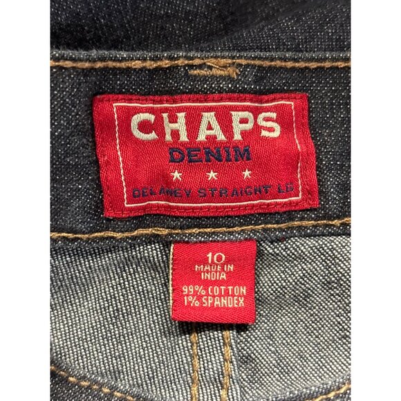 Chaps Womens Dark Wash Denim Jeans Delaney Straight Leg Size 10 - Picture 4 of 4